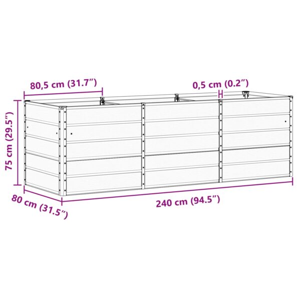 vidaXL Hrantík Antracit 240 x 80 x 75 cm Oceľ – Obrázok 7