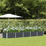 vidaXL Hrantík Antracit 400 x 80 x 45 cm Oceľ