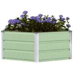 vidaXL Hrantík Pastelovo zelená 129 x 129 x 45 cm Oceľ – Obrázok 3