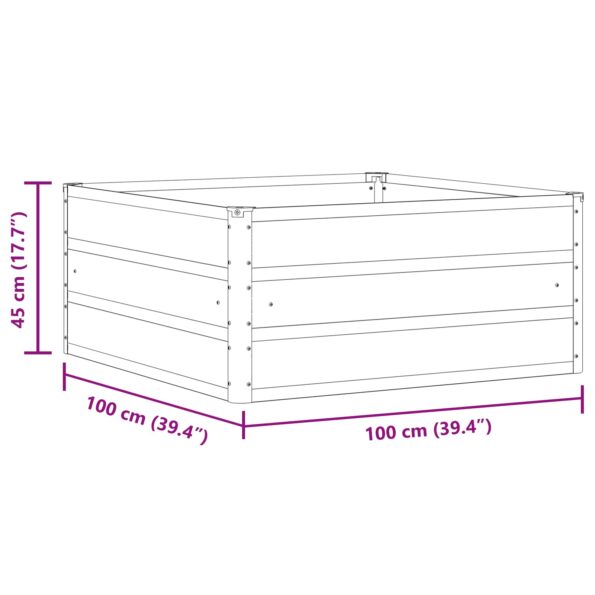 vidaXL Hrantík Pastelovo zelená 100 x 100 x 45 cm Oceľ – Obrázok 7