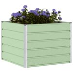 vidaXL Hrantík Pastelovo zelená 100 x 100 x 75 cm Oceľ – Obrázok 3