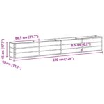 vidaXL Hrantík Zelená 320 x 40 x 45 cm Oceľ – Obrázok 7