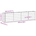 vidaXL Hrantík Zelená 320 x 40 x 75 cm Oceľ – Obrázok 7