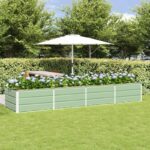 vidaXL Hrantík Zelená 320 x 80 x 45 cm Oceľ