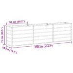 vidaXL Hrantík Pastelovo zelená 290 x 90 x 77 cm Pozinkovaná oceľ – Obrázok 7