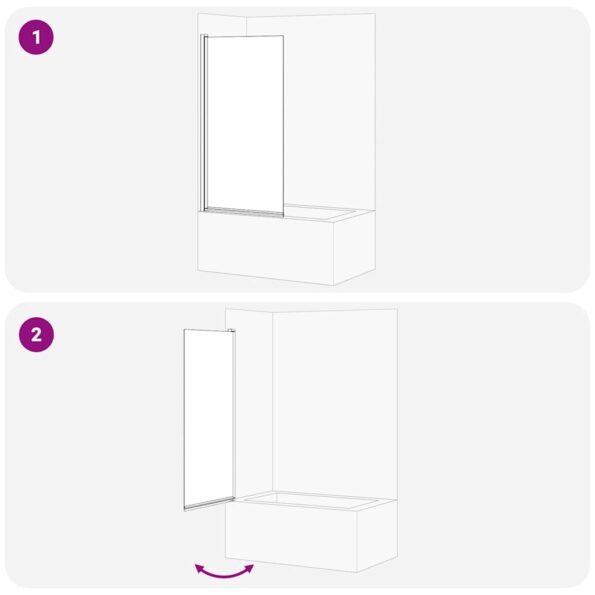 Sprchová clona do kúpeľne Čierna 68 x 130 cm Tvrdené sklo – Obrázok 9