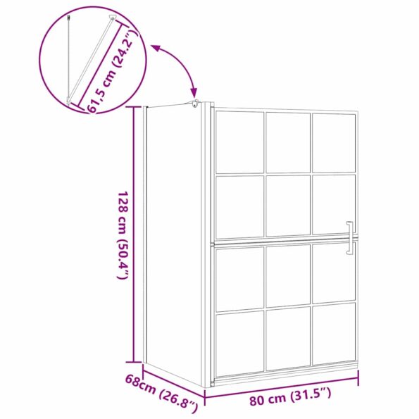 vidaXL Sprchová clona do kúpeľne 80 x 67 x 129.5 cm – Obrázok 11