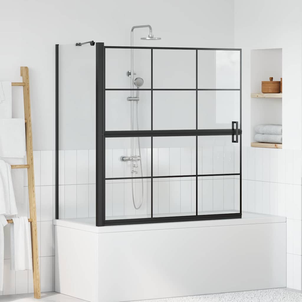 42018555_1.jpg vidaXL Sprchová clona do kúpeľne Čierna a priehľadná 116 x 68 x 128 cm – Obrázok 1