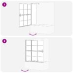vidaXL Sprchová clona do kúpeľne Čierna a priehľadná 116 x 68 x 128 cm – Obrázok 10