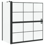 vidaXL Sprchová clona do kúpeľne Čierna a priehľadná 116 x 68 x 128 cm – Obrázok 2