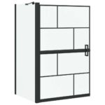 vidaXL Sprchová clona do kúpeľne Čierna a priehľadná 80 x 68 x 128 cm – Obrázok 2