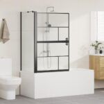 vidaXL Sprchová clona do kúpeľne Čierna a priehľadná 80 x 68 x 128 cm – Obrázok 3