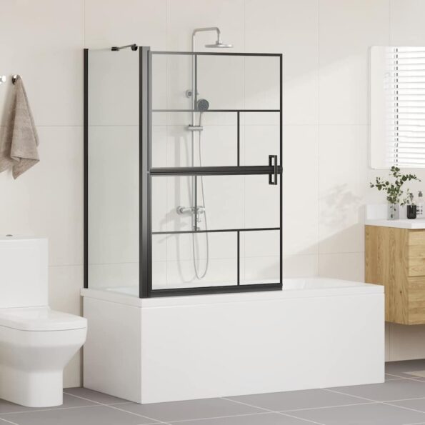 vidaXL Sprchová clona do kúpeľne Čierna a priehľadná 80 x 68 x 128 cm – Obrázok 3