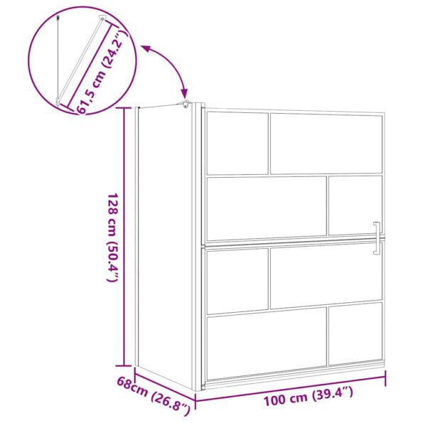 vidaXL Sprchová clona do kúpeľne 100 x 67 x 129.5 cm – Obrázok 11
