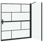 vidaXL Sprchová clona do kúpeľne Čierna a priehľadná 116 x 68 x 128 cm – Obrázok 6