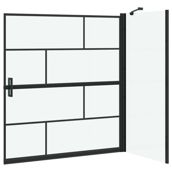 vidaXL Sprchová clona do kúpeľne Čierna a priehľadná 116 x 68 x 128 cm – Obrázok 6