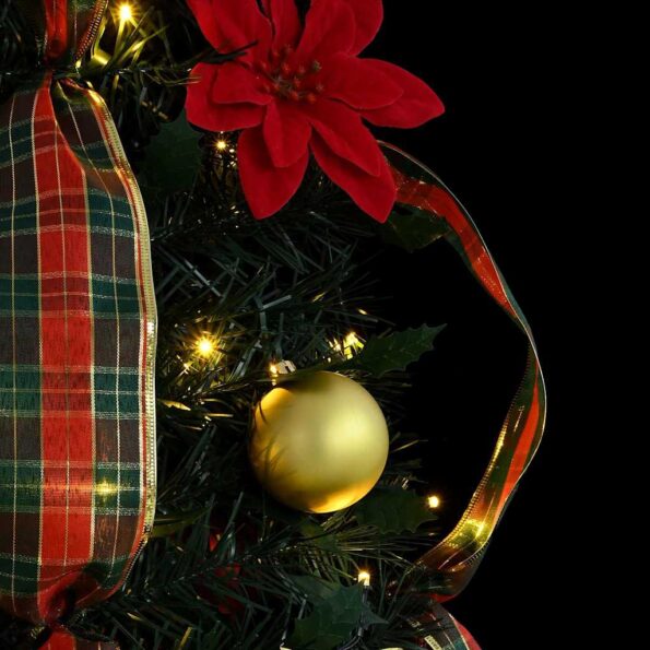 vidaXL Umelý vianočný stromček s 100 LED-i Zelená 150 cm PVC – Obrázok 7