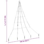 vidaXL LED vianočný stromček s 112 LED-i Viacfarebný 511 cm Kov – Obrázok 10