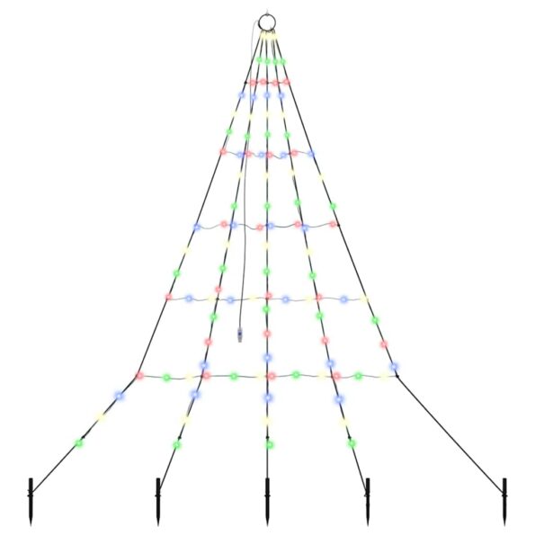 vidaXL LED vianočný stromček s 112 LED-i Viacfarebný 511 cm Kov – Obrázok 2