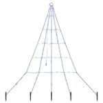 vidaXL LED vianočný stromček s 112 LED-i Modrá 511 cm Kov – Obrázok 2
