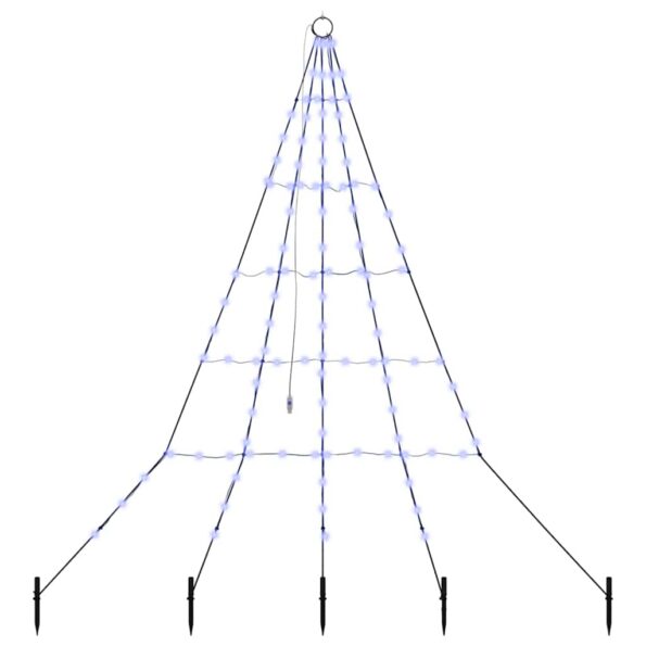 vidaXL LED vianočný stromček s 112 LED-i Modrá 511 cm Kov – Obrázok 2