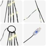 vidaXL LED vianočný stromček s 168 LED-i Teplá biela 511 cm Kov – Obrázok 7