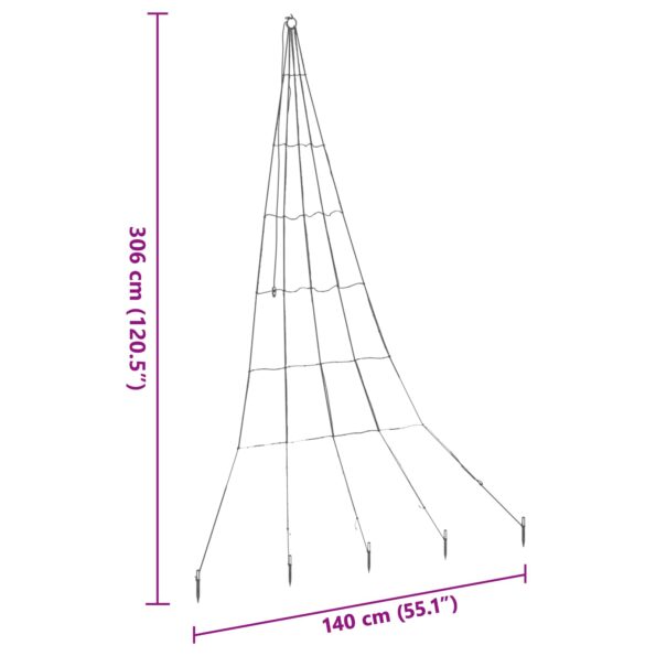vidaXL LED vianočný stromček s 168 LED-i Studená biela 511 cm Kov – Obrázok 10