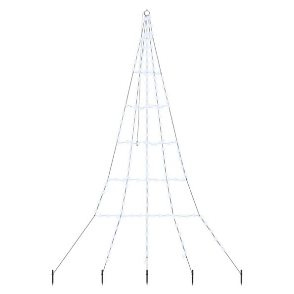 vidaXL LED vianočný stromček s 168 LED-i Studená biela 511 cm Kov – Obrázok 2