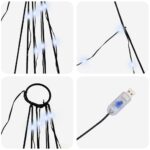 vidaXL LED vianočný stromček s 168 LED-i Studená biela 511 cm Kov – Obrázok 7