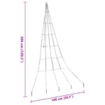 vidaXL LED vianočný stromček s 168 LED-i Modrá 511 cm Kov – Obrázok 10