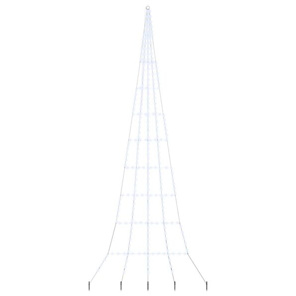 vidaXL LED Vianočný stromček so zemnými kolíkmi Studená biela 511 cm – Obrázok 2
