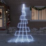 vidaXL LED Vianočný stromček so zemnými kolíkmi Studená biela 511 cm – Obrázok 3