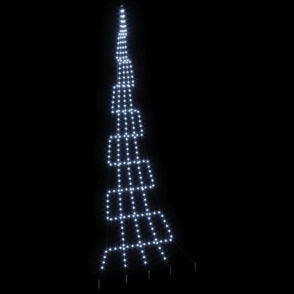vidaXL LED Vianočný stromček so zemnými kolíkmi Studená biela 511 cm – Obrázok 4