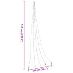 vidaXL LED vianočný stromček s 276 LED-i Viacfarebný 511 cm Kov – Obrázok 10