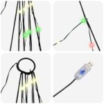 vidaXL LED vianočný stromček s 276 LED-i Viacfarebný 511 cm Kov – Obrázok 7