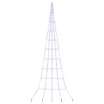 vidaXL LED vianočný stromček s 276 LED-i Modrá 511 cm Kov – Obrázok 2