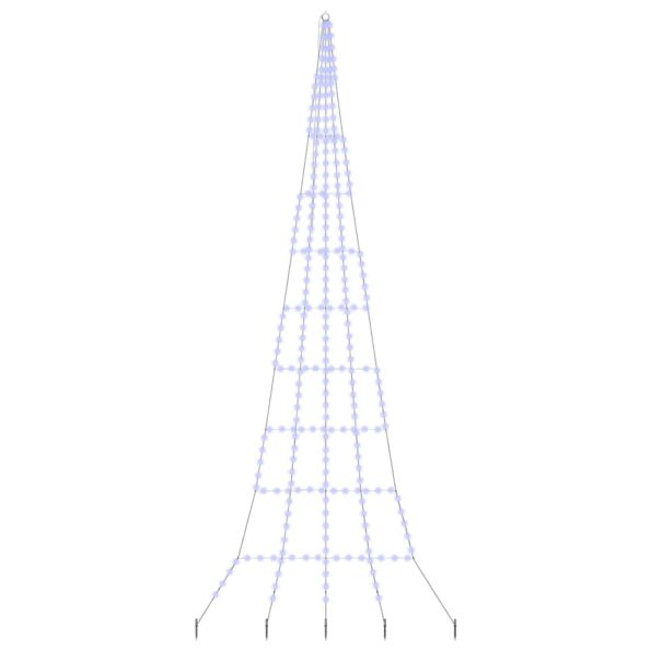 vidaXL LED vianočný stromček s 276 LED-i Modrá 511 cm Kov – Obrázok 2