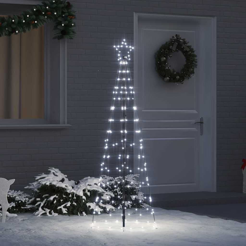 42018750_1.jpg vidaXL LED Vianočný stromček so zemnými kolíkmi Studená biela 250 cm – Obrázok 1