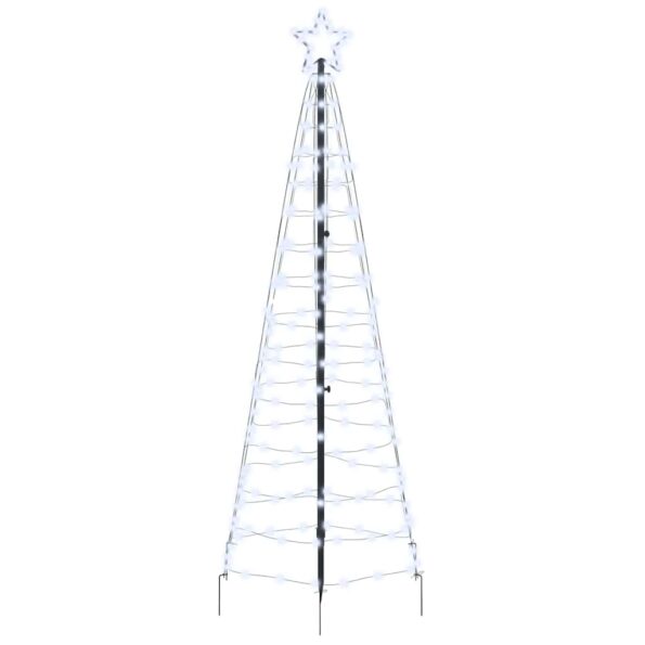 vidaXL LED Vianočný stromček so zemnými kolíkmi Studená biela 250 cm – Obrázok 2