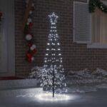 vidaXL LED Vianočný stromček so zemnými kolíkmi Studená biela 250 cm – Obrázok 3