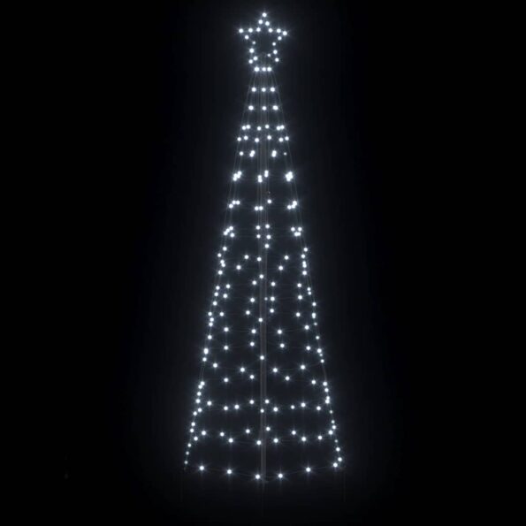 vidaXL LED Vianočný stromček so zemnými kolíkmi Studená biela 250 cm – Obrázok 4