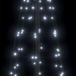 vidaXL LED Vianočný stromček so zemnými kolíkmi Studená biela 250 cm – Obrázok 7