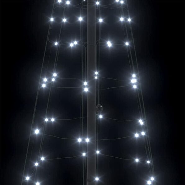 vidaXL LED Vianočný stromček so zemnými kolíkmi Studená biela 250 cm – Obrázok 7