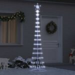 vidaXL LED vianočný stromček s 290 LED-i Studená biela 250 cm Kov