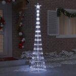 vidaXL LED vianočný stromček s 290 LED-i Studená biela 250 cm Kov – Obrázok 3