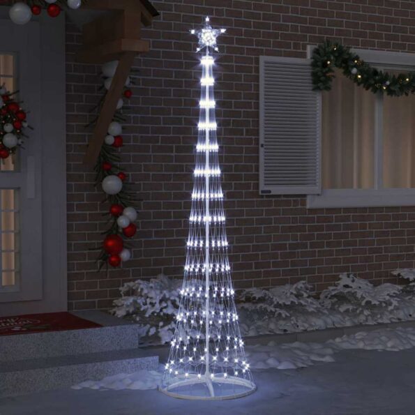 vidaXL LED vianočný stromček s 290 LED-i Studená biela 250 cm Kov – Obrázok 3