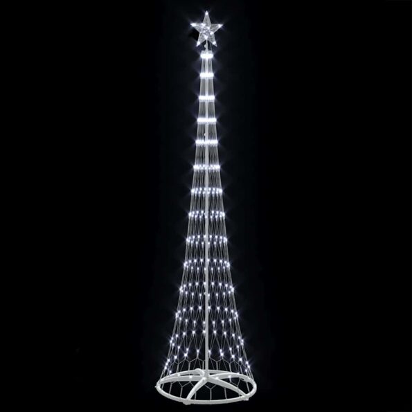 vidaXL LED vianočný stromček s 290 LED-i Studená biela 250 cm Kov – Obrázok 4