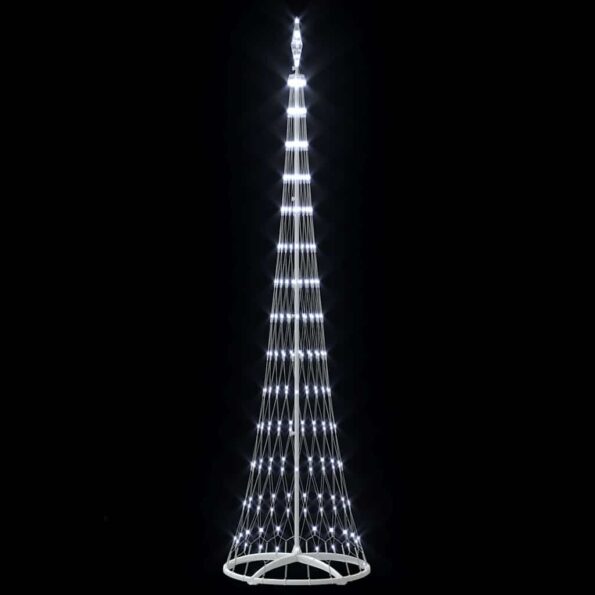 vidaXL LED vianočný stromček s 290 LED-i Studená biela 250 cm Kov – Obrázok 5