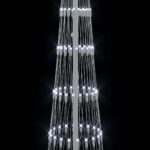 vidaXL LED vianočný stromček s 290 LED-i Studená biela 250 cm Kov – Obrázok 7
