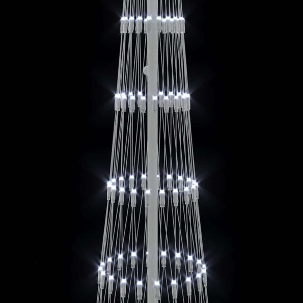 vidaXL LED vianočný stromček s 290 LED-i Studená biela 250 cm Kov – Obrázok 7